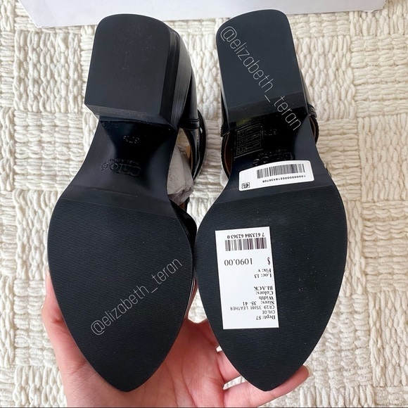 Chloé Rylee Cut-Out Leather Ankle Boot Heel Buckle Open-Toe Black EU 37.5 NIB - Picture 7 of 15